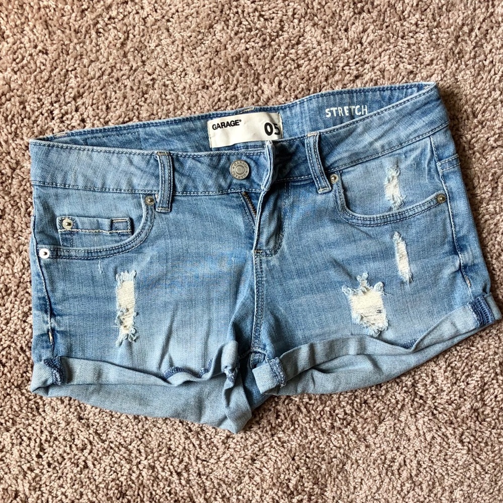Light Blue/Distressed/Denim Shorts